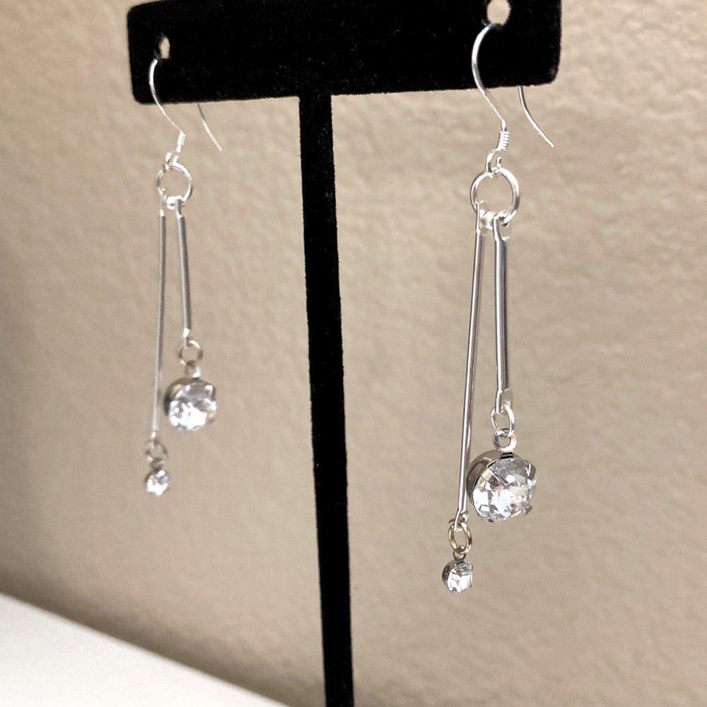Double Dangle Rhinestone/Crystal Earrings... - Picture 2 of 6